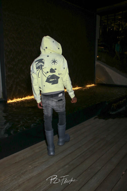 V1 SPOT LIGHT YELLOW ZIP UP