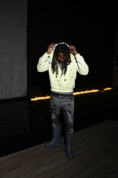 V1 SPOT LIGHT YELLOW ZIP UP